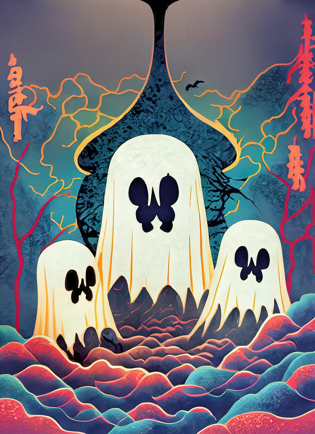 Firefly 3匹　おばけ 浮世絵 10890